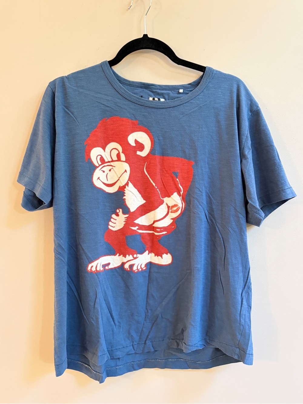 Paul Smith Red Monkey Graphic Blue Cotton Short Sleeve T-Shirt Tee Shirt Top